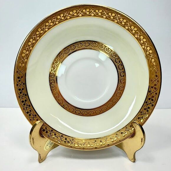 Haviland Limoges Cordelia Gold Trim Demitasse Cup & Saucer - Picture 8 of 10